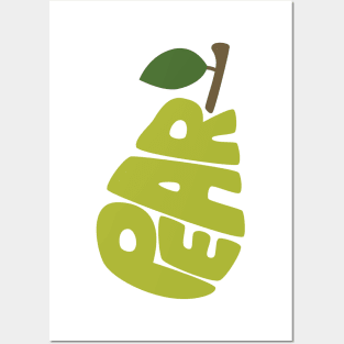 Pear Typography Design Hand Drawn © GraphicLoveShop Posters and Art